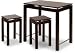 Winsome Wood 92734 Linea 3pc Pub Kitchen Set, Island Table with 2 Stools (Espresso)