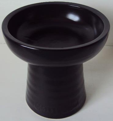 Raised Stoneware Dry Food or Water Bowl - Black