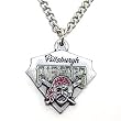 Pittsburgh Pirates Chain Necklace & Enameled Pewter Pendant - MLB Baseball Fan Shop Sports Team Merchandise