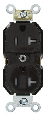 20 Amp, Duplex Receptacle, Tamper-Resistant, Straight Blade, Commercial Grade, 125 Volt, Self Grounding, Brown/Black/Grey/Ivory/Light Almond/White, TBR20