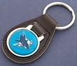 San Jose Sharks Leather Keychain