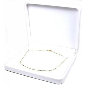 White Leather Necklace Pendant Chain Gift Box Display