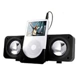 Review MicroVillage  / MicroVillage - BLACK PORTABLE FOLDING SPEAKERS FOR IPOD VIDEO, CLASSIC, TOUCH, IPHONE NANO (1ST, 2ND, 3RD GENERATION), MINI, SHUFFLE PLUS ALL OTHER MP3 AND MP4 PLAYERS