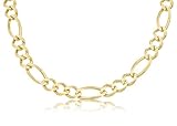 14K Solid Gold Yellow Pave Figaro Link Chain Necklace 10mm (W) 30 in (L) Best Price Guaranteed 31HkBUT7a6L. SL160 14K Solid Gold Yellow Pave Figaro Link Chain Necklace 10mm (W) 30 in (L) Best Price Guaranteed