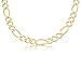 14K Solid Gold Yellow Pave Figaro Link Chain Necklace 10mm (W) 30