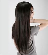 Clip in hair extension for full head 20", 100% human hair black