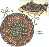 Green & Cranberry Braided Chair Pad