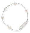 7" White Cultured Freshwater Pearl ID Bracelet