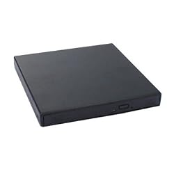 Black USB 2.0 Slim External Enclosure Case for Laptop Notebook DVD / CD Burner Drive (Drive NOT included)