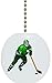 Green Hockey Player Solid Ceramic Fan Pull