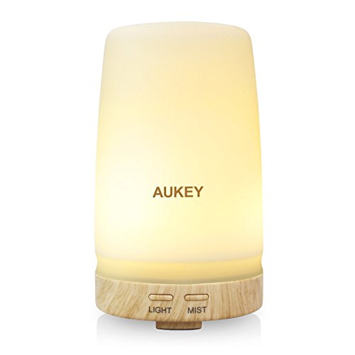 AUKEY Essential Oil Diffuser 100ml Ultrasonic Cool Mist Aroma Humidifier with Waterless Auto Shut-off Function