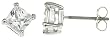925 Sterling Silver Princess Stud CZ Earrings