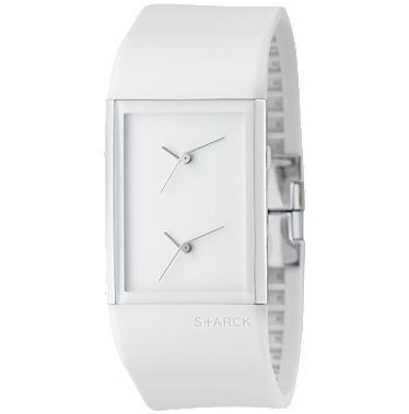 Philippe Starck PH5024 Unisex White Dial White Pu Strap Watch