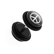 Fake Plugs - Black and White - Peace Sign - Sold As A Pair