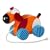 Pull along small wooden dog
