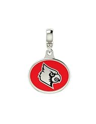 Louisville Cardinals Collegiate Drop Charm Fits Most European Style Bracelets Including Chamilia, Zable, Troll and More. High Quality Bead in Stock for Fast Shipping.