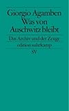 Was von Auschwitz bleibt: Das Archiv und der Zeuge. Homo sacer III (edition suhrkamp) - Giorgio Agamben