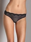 Timpa Duet Lace Low Rise Thong Black