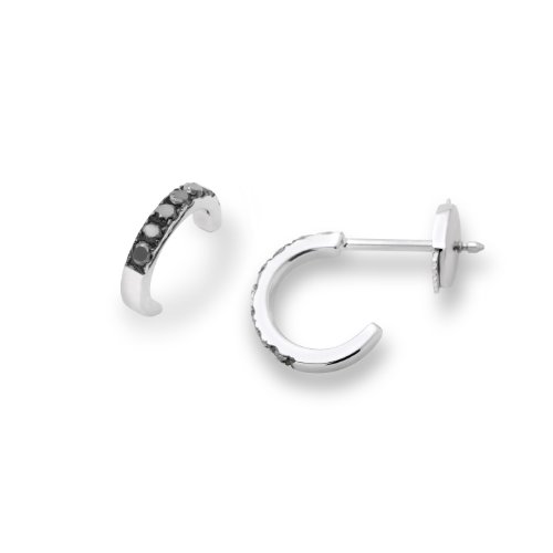 Miore MP011E kleine Creolen 18 Karat (750) Weissgold mit 16 Schwarzen Diamanten ca.0,32Ct Preisvergleich