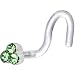 Bioplast Peridot Green Trio Gem Nose Screw Ring