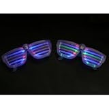 Light up LED Shutter Shades Multicolor Rockstar Sunglasses Red Green & Blue