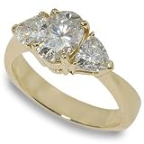 8X6 Oval and 5X5 Trillion Moissanite Ring