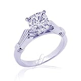 0.70 Ct Cushion Cut Solitaire Diamond Celtic Cathedral Shell Engagement Ring VVS1