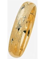 13mm Lazer Hollow Gold Bangle Bracelet