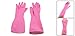 2 Psc Household Antislip Rose Pink Clean Wash Latex Gloves