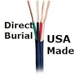Indoor/Outdoor In Wall or Direct Burial Home Audio 14/4 Awg Gauge 500 ft CL3 Speaker Wire or Low Voltage Lighting Cable - Oxygen Free Copper - 105 High Strand Count - Made in the USA! BLACK