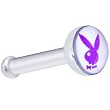 White Purple Playboy Rabbit Head Nose Bone