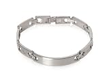Tiffanyesque Engravable Men's Stainless Steel Bracelet with Presentation Box