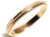 18k Pink Gold Wedding Band or Stacking Ring with Fine Millgrain Edge, Ring Size 6.5)