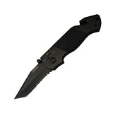 Seber RK1650CP Serrated Tanto Black Oxide Ratcheting Knife