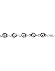Sterling Silver Sun Charm Bracelet , 1/2 inch (12 mm).