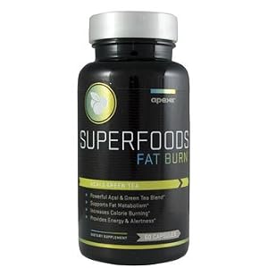 Apex SUPERFOODS Fat Burn, With Green Tea and Acai Berry, 60 Capsule Bottle