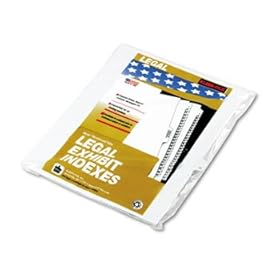90000 Series Legal Exhibit Index Dividers, 1/25 Tab, Printed 15, 25/Pack