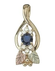 Black Hills Gold Sapphire & Diamond Pendant
