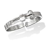 Stainless Steel Men's Hinged Cuff Bracelet, .75 In Wide