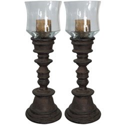 Set of 2 CandleHolders Coffee Patinas