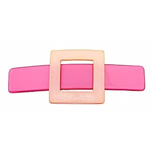 Caravan Young And Class Engraved Cream Buckle On Pink Slide Look Barrette