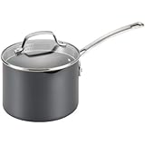 Circulon Genesis Hard-Anodized Nonstick 3-Quart Covered Straining Saucepan