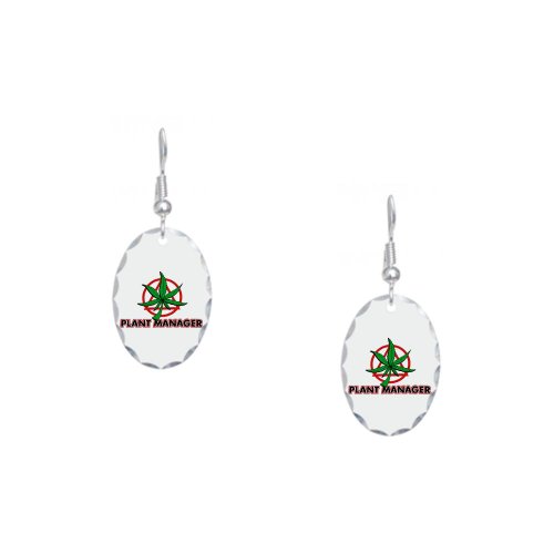 Earring Oval Charm Marijuana Plant Manager