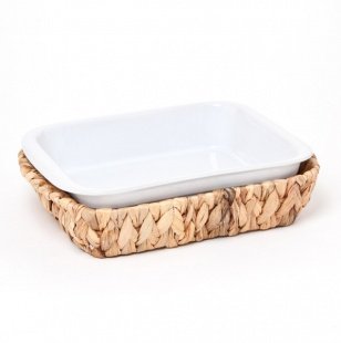 Rectangular Baker with Rattan Basket - 9