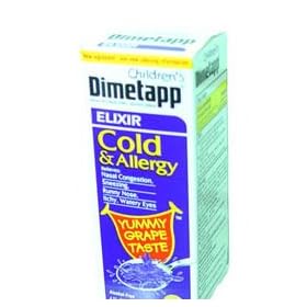 Click here to buy Dimetapp Childrens Cold and Allergy Relief Syrup, Grape Flavor - 4 Oz by Dimetapp.