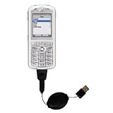 Retractable USB Cable for the Motorola ROKR E1 with Power Hot Sync and Charge capabilities - uses Gomadic TipExchange Technology