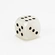 12mm 6-sided European Acrylic Marbleized Dice, White with Black
