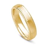 14k Gold Flat Top Comfort Fit Men's Wedding Band, 5mm