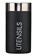 Premier Housewares Black Enamel Utensil Jar with Wording Detail