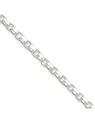 3.5mm, Sterling Silver, Flat Rolo Chain, 7 inch